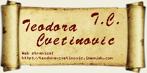 Teodora Cvetinović vizit kartica